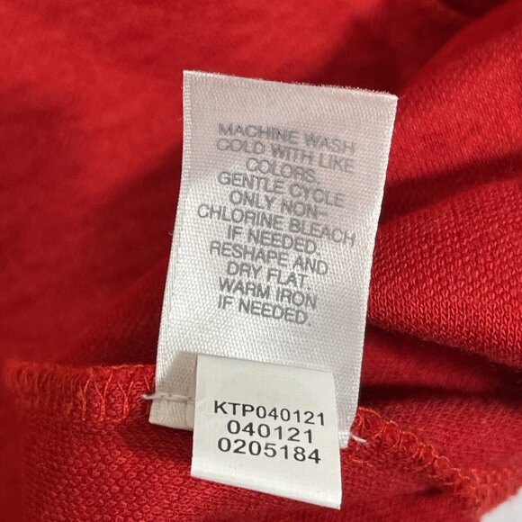 J Jill Open Cardigan Hoodie Womens Size Large‎ Red Geometric Cotton Lined Casual - Picture 8 of 10